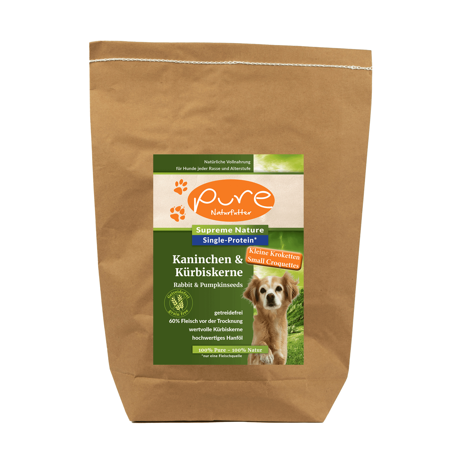 Pure Naturfutter Supreme Kaninchen & Kürbiskerne KLEINE KROKETTEN