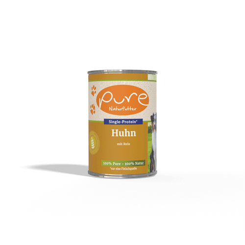 PURE-Naturfutter-Supreme-Nature-Dose-Hund_Huhn-mit-Reis_400g