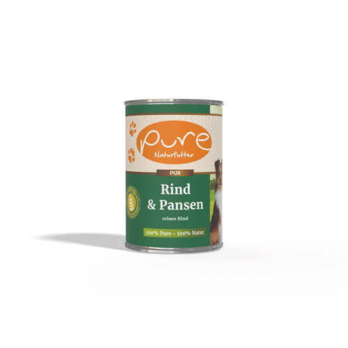 PURE-Naturfutter-Supreme-Nature-Dose-Hund_Rind-mit-Pansen_400g