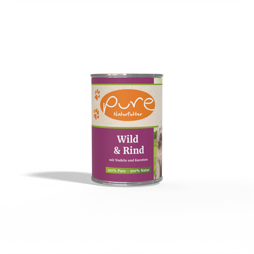 PURE-Naturfutter-Supreme-Nature-Dose-Hund_Wild&Rind_400g_V2